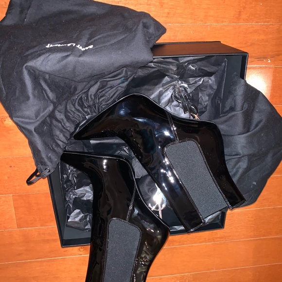 OPYUM BOOTS IN PATENT LEATHER WITH SILVER HEEL - Picture 5 of 8